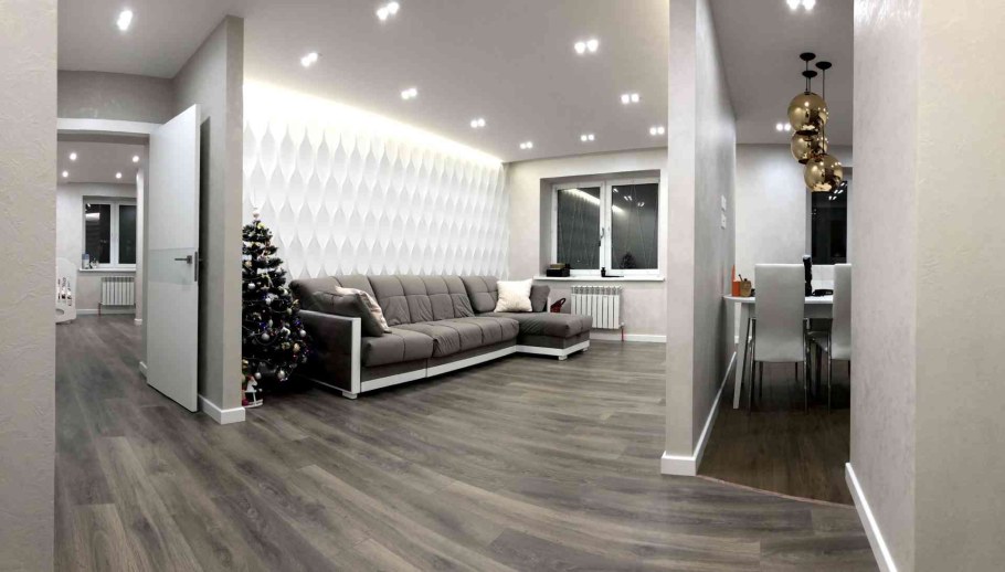 Гостиная с панорамными окнами