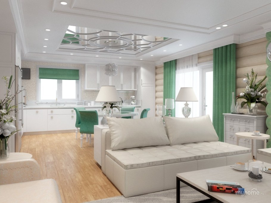 Гостиная с низкими потолками интерьер