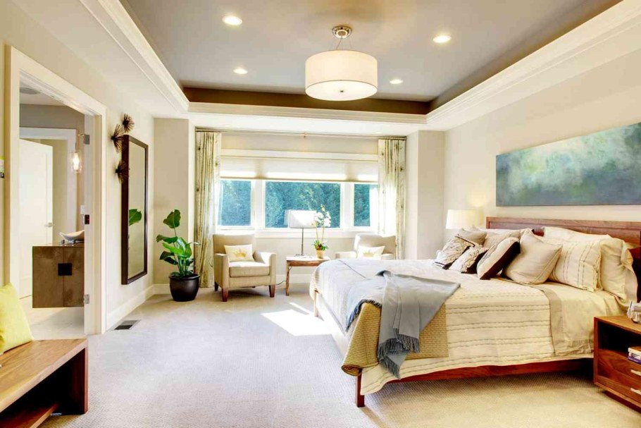 Точечное освещение в спальне