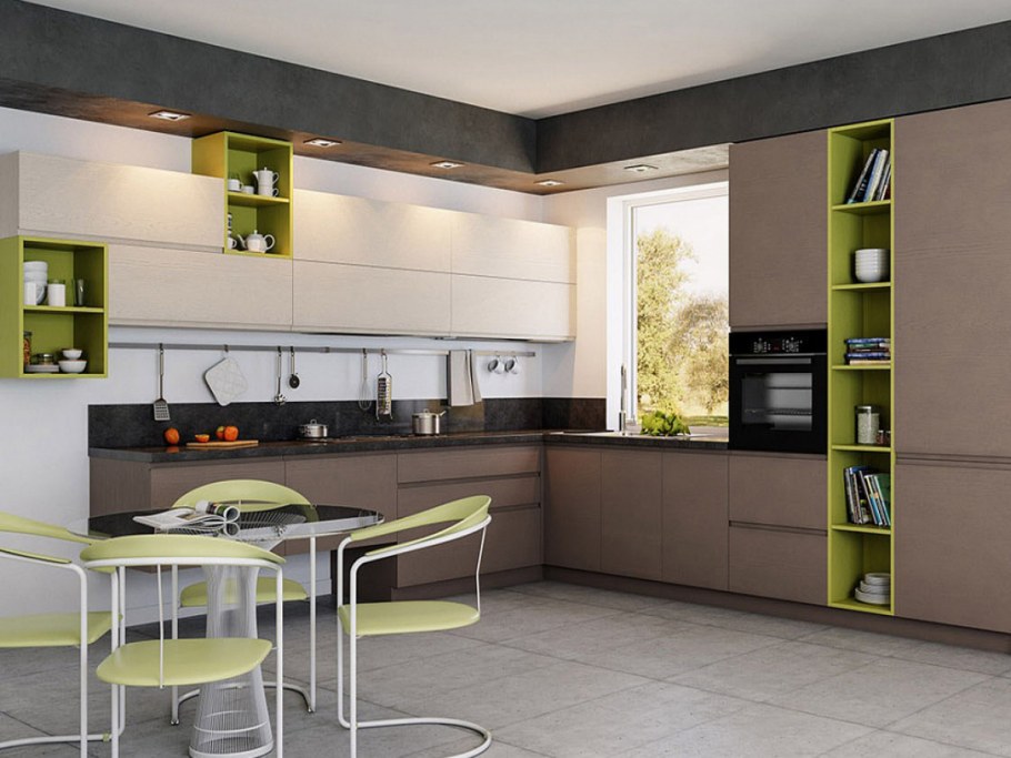 Кухни в стиле хайтек угловые