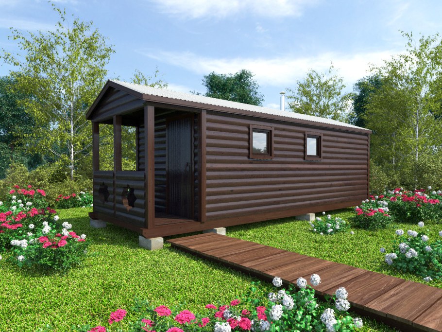 Баня из бытовки 6х2.3