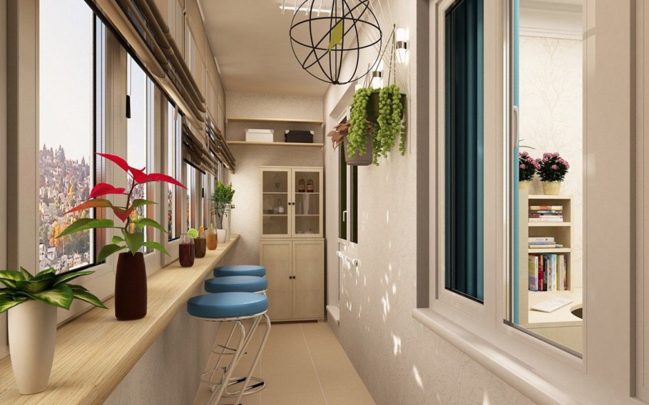 Отделка балкона внутри