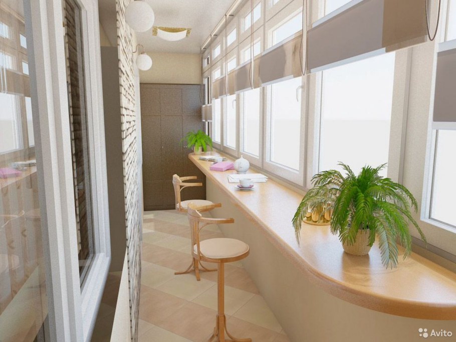 Интерьер балкона