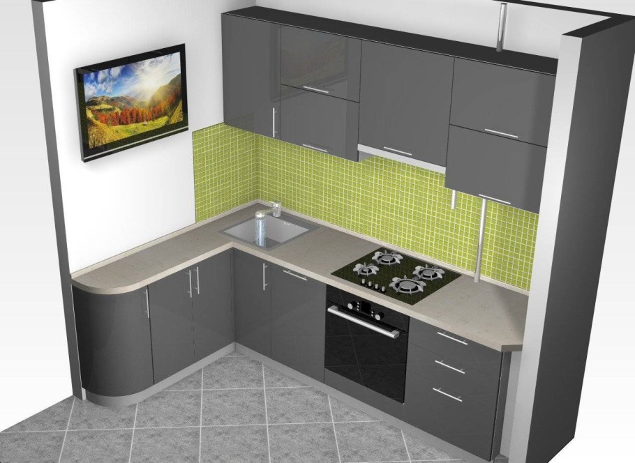 Маленькая угловая кухня