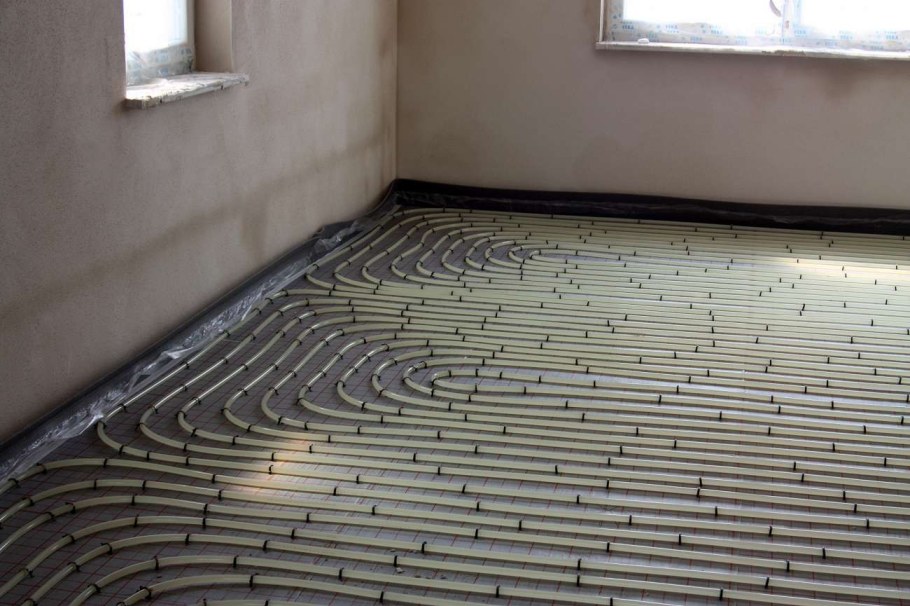 Наливной пол для теплых водяных полов в гараж