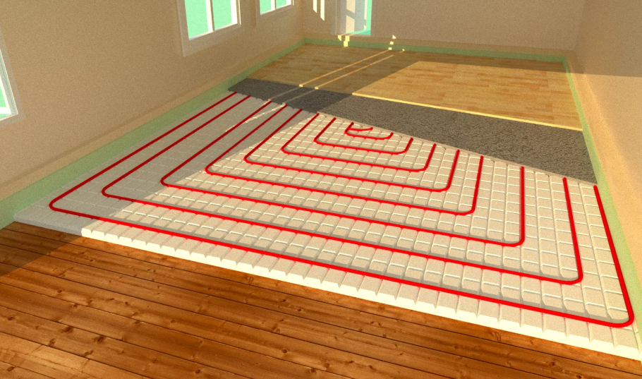 Стяжка пола 80 мм теплый пол