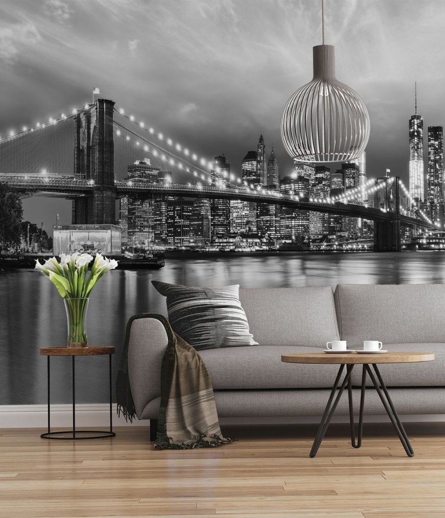 Фотообои Бруклинский мост черно белый