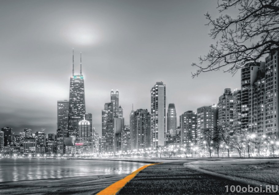 Городской пейзаж черно белый