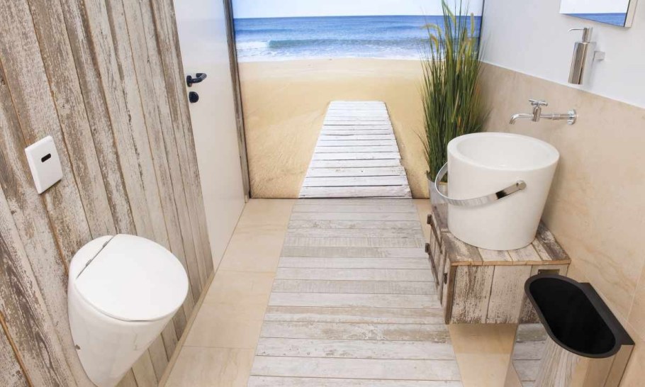 Интерьер пляжного домика ванная