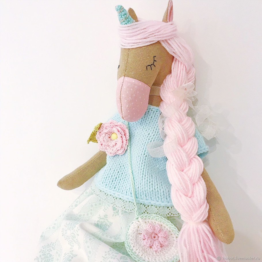 Текстильная кукла Единорожка