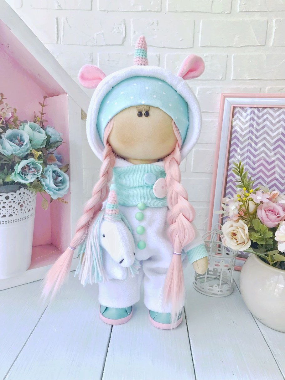 Единорожка текстильная игрушка