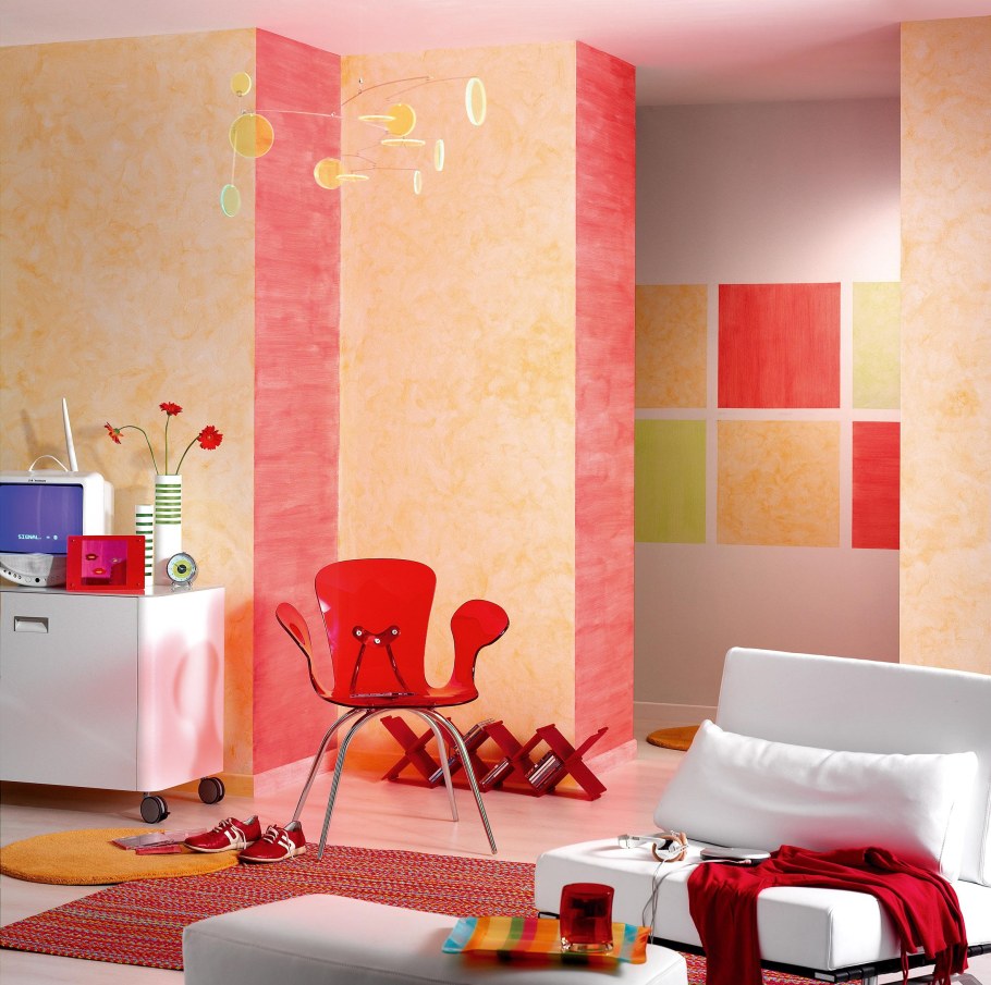 Варианты покраски стен с декоративной штукатуркой