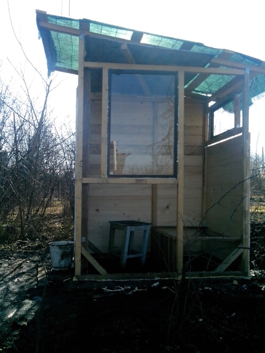 Хозблок с дровником 5х2 односкатный