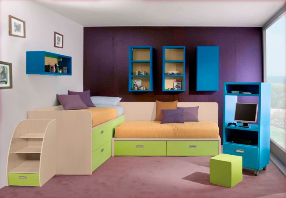 Элфис угловая двухъярусная кровать