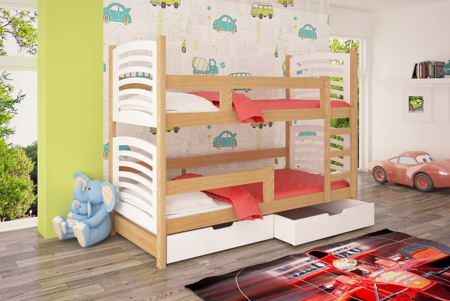 Двухъярусная кровать для детей с бортиками