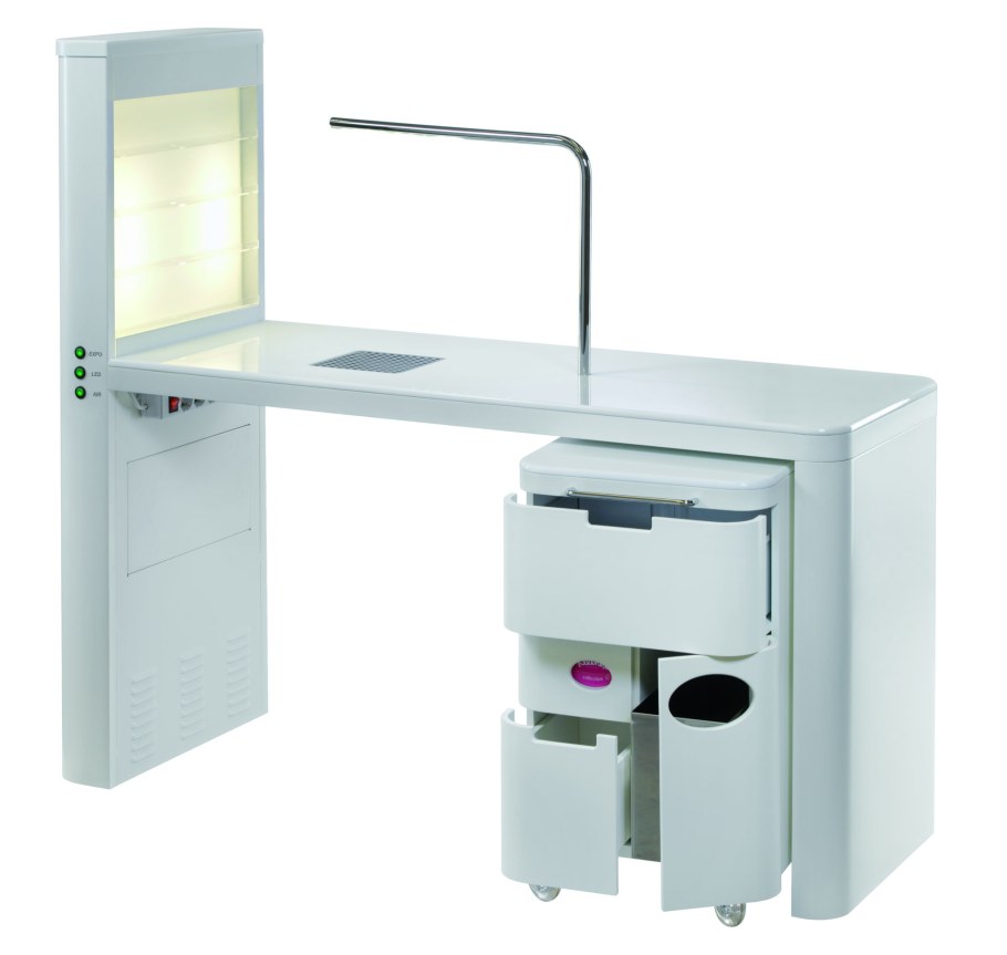 Маникюрный стол стеклянная столешница