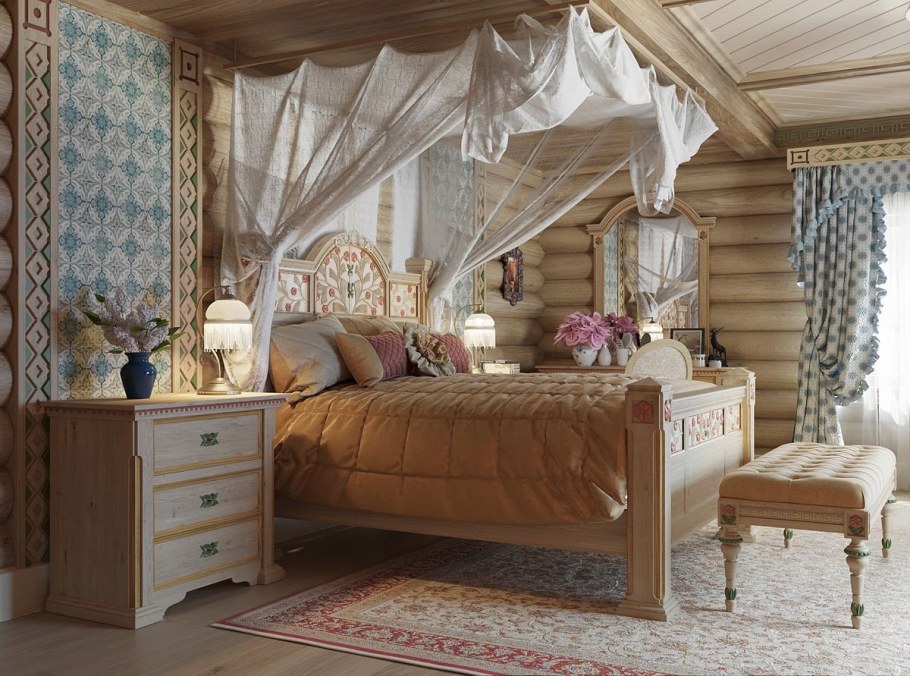 Спальня в русском стиле