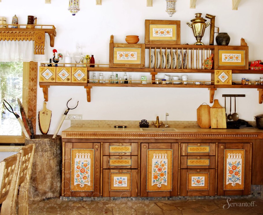 Кухня в русском деревенском стиле