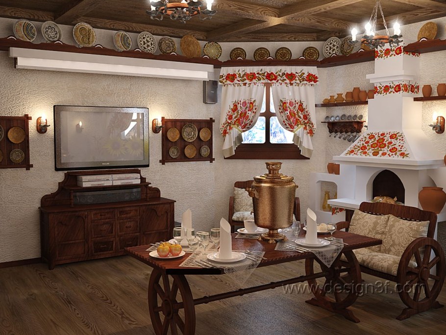 Интерьер в русском народном стиле