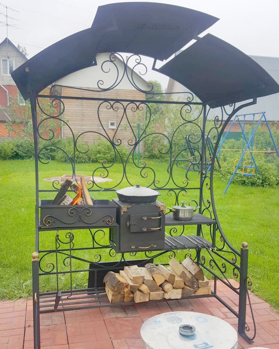 Кованый мангал с печью "Витос"