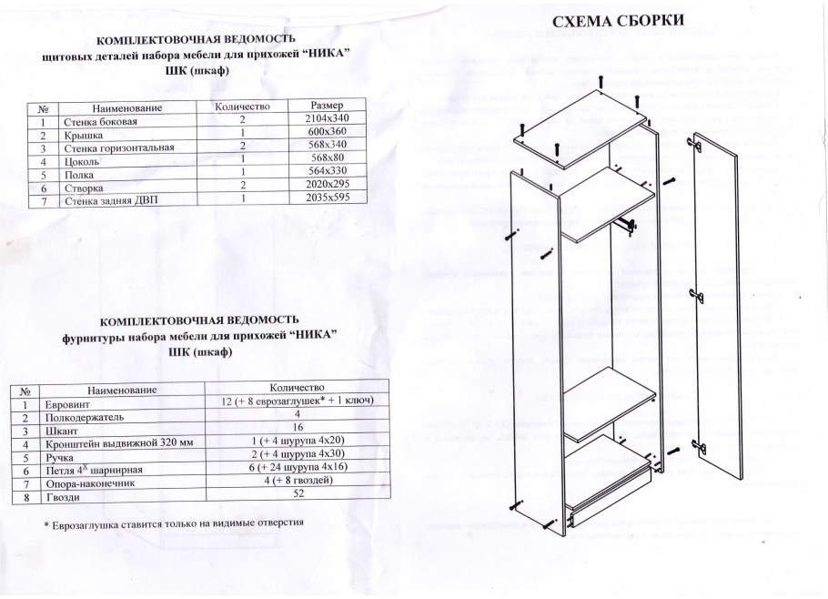 Прихожая ник 120 инструкция по сборке много мебели