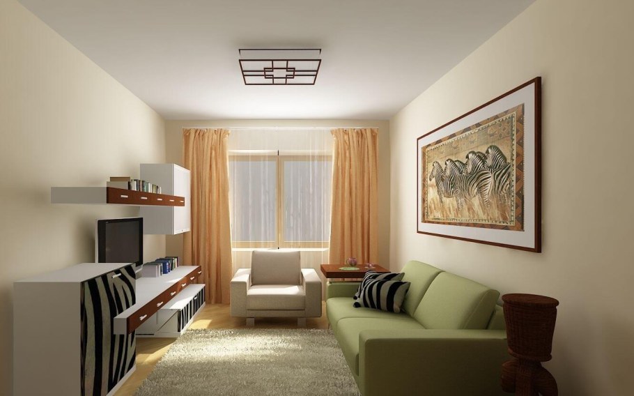 Спальня гостиная 18м2 экостиль