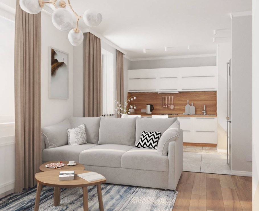 Кухня гостиная икеа 30 кв м