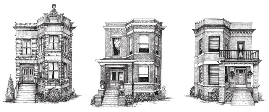 Иллюстрации зданий разной архитектуры