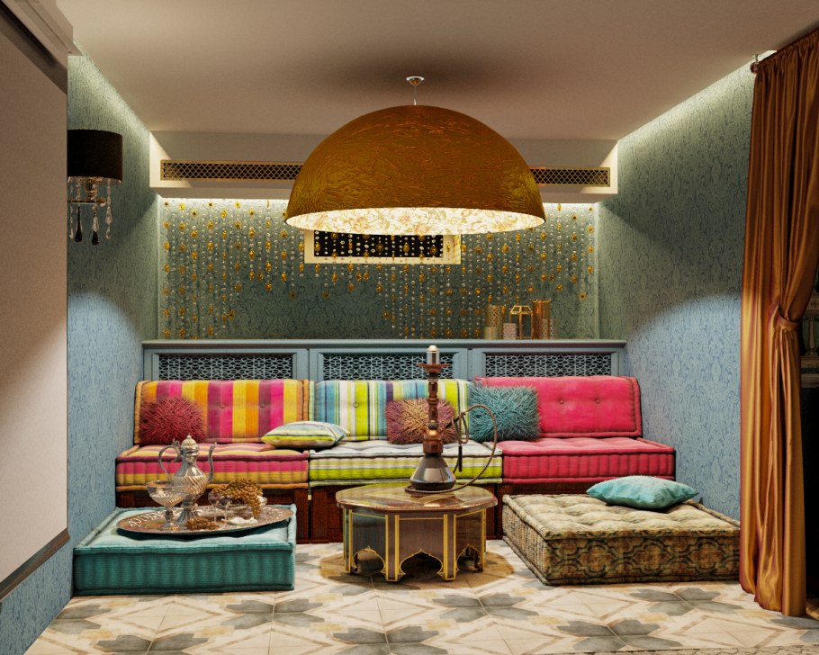 Кухня гостиная в Восточном стиле