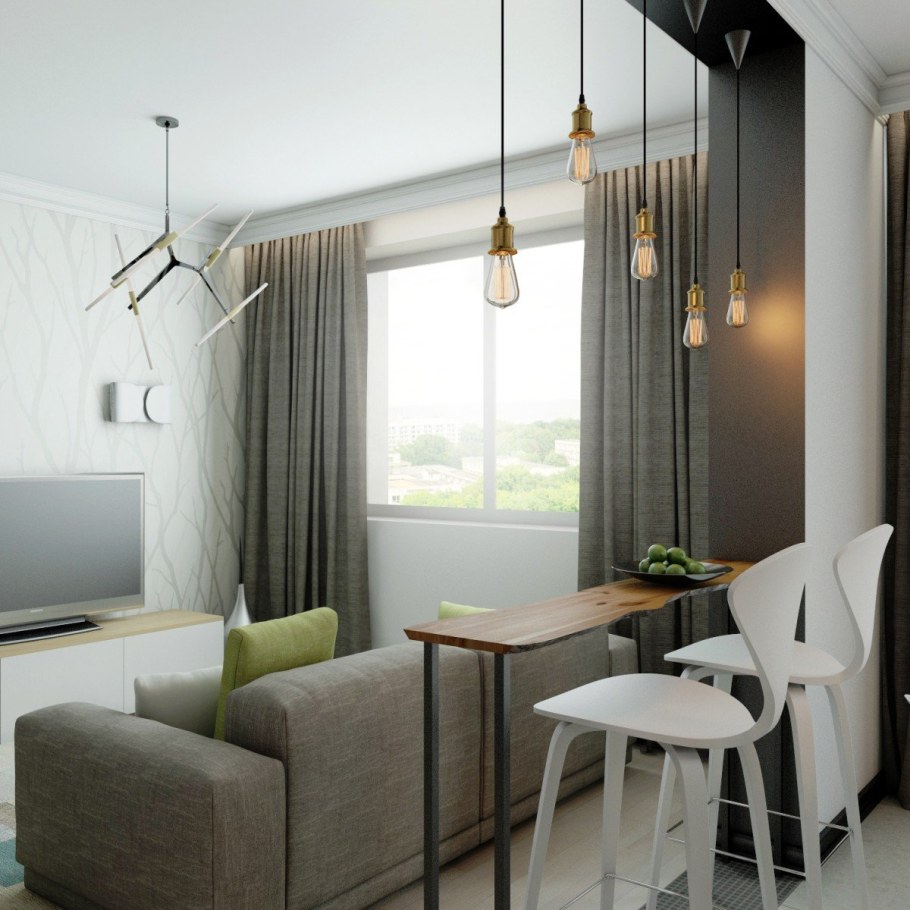 Квартира студия в скандинавском стиле