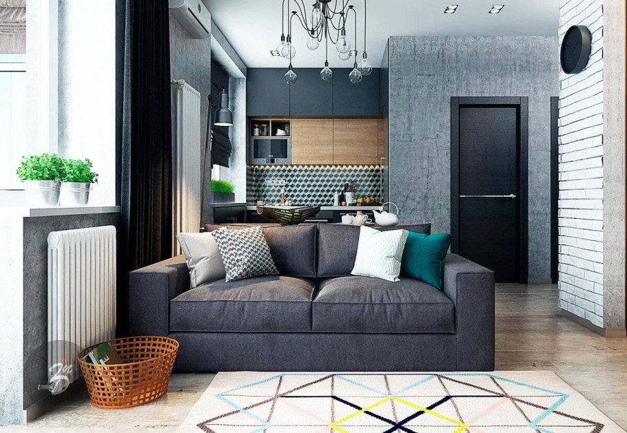 Квартира студия 40м2 в стиле лофт