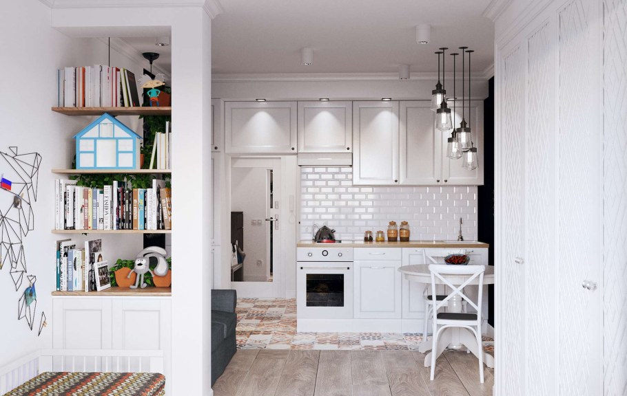 Интерьер квартиры студии 28 кв