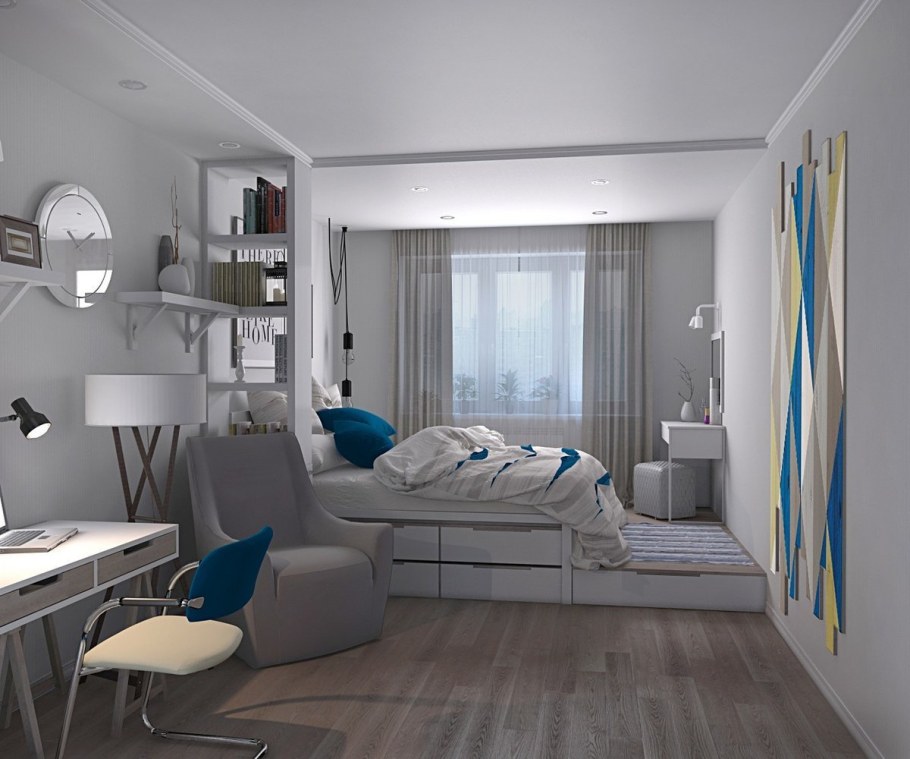 Скандинавский интерьер однушки