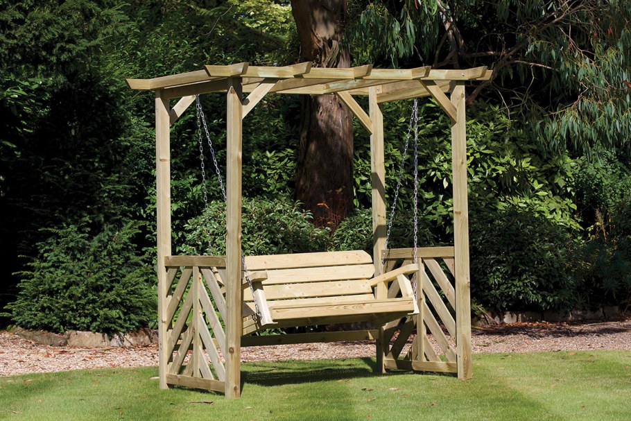 Качели с навесом для дачи своими руками