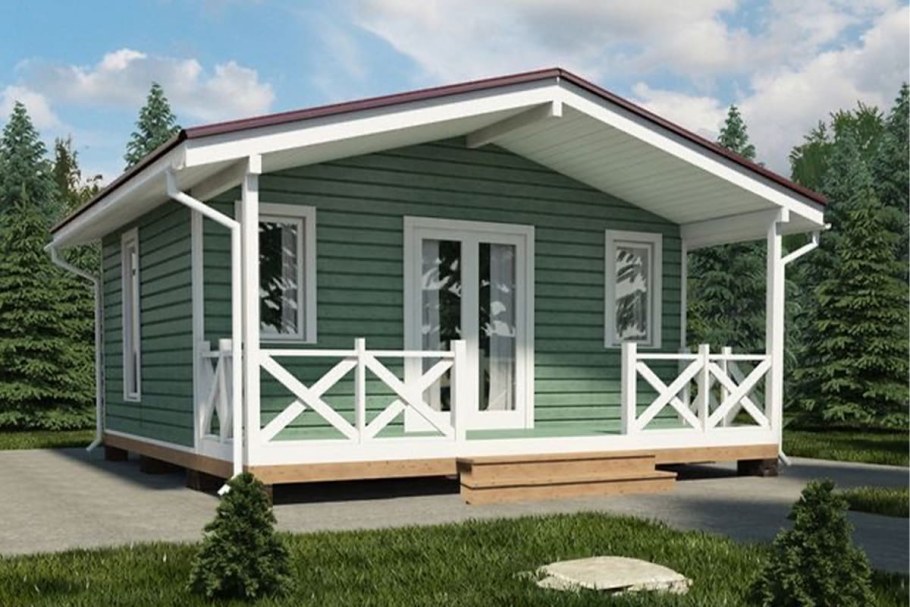 Дачный домик с верандой 6х4