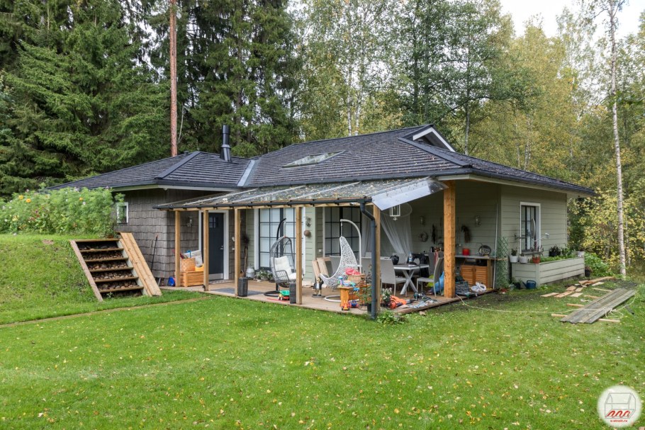 Финский дачный домик с верандой