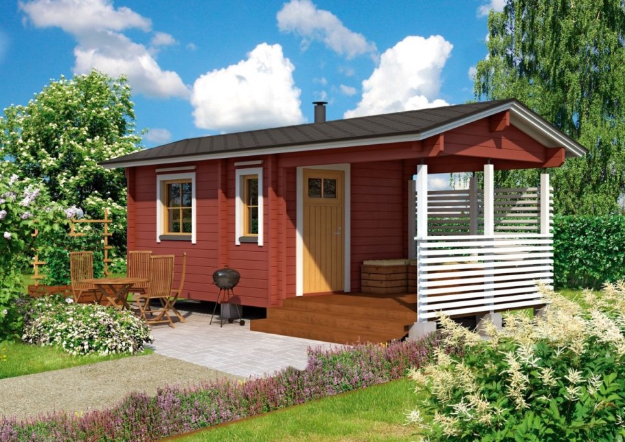 Маленький садовый домик одноэтажный