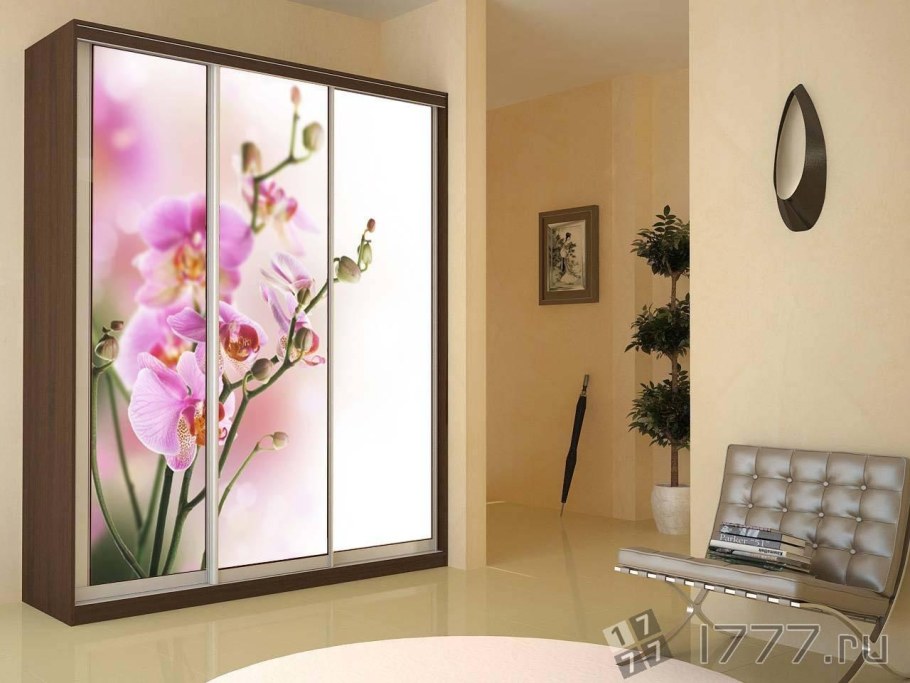 Шкаф купе с цветами