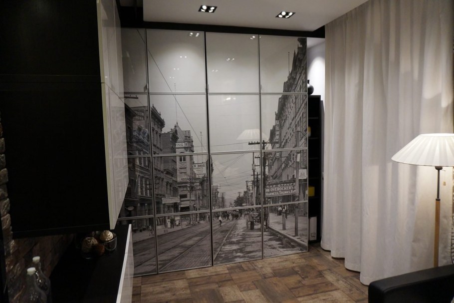 Шкаф купе с фотопечатью в стиле лофт