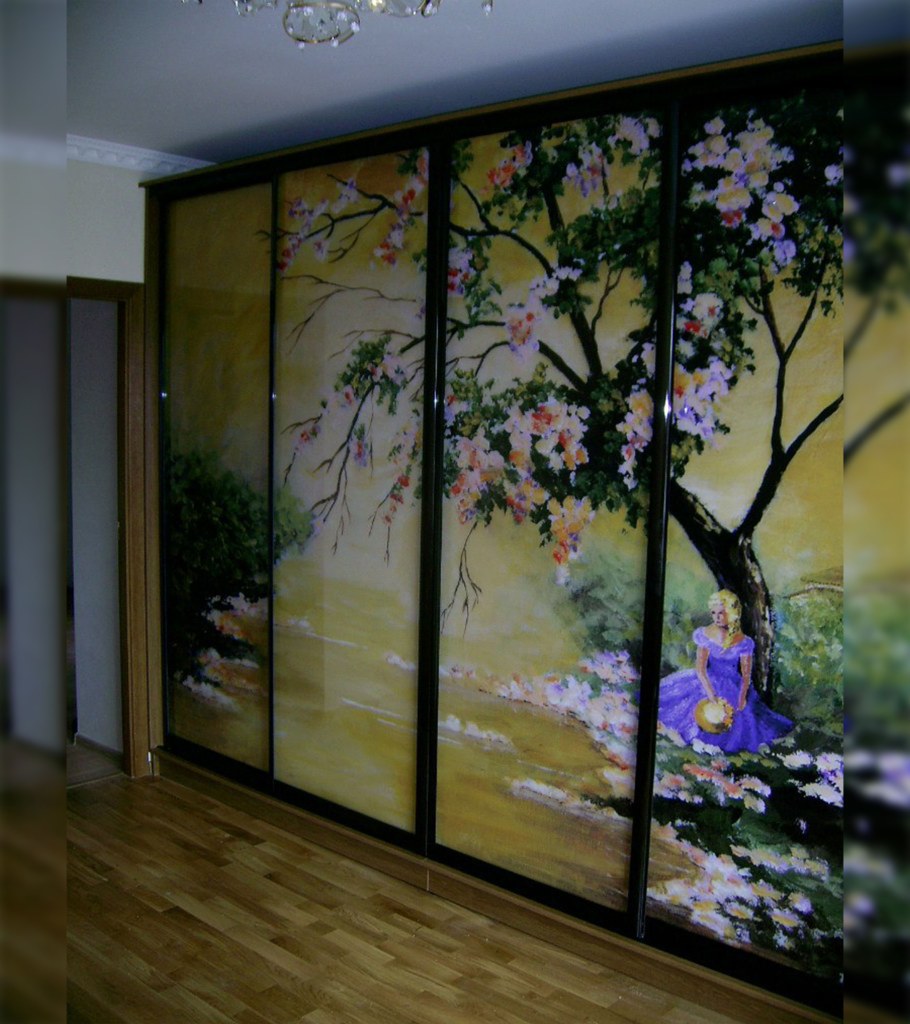 Встроенный шкаф купе с фотопечатью