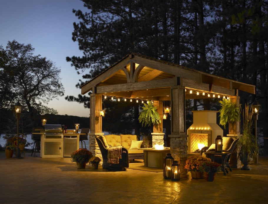 Освещение в беседке на даче