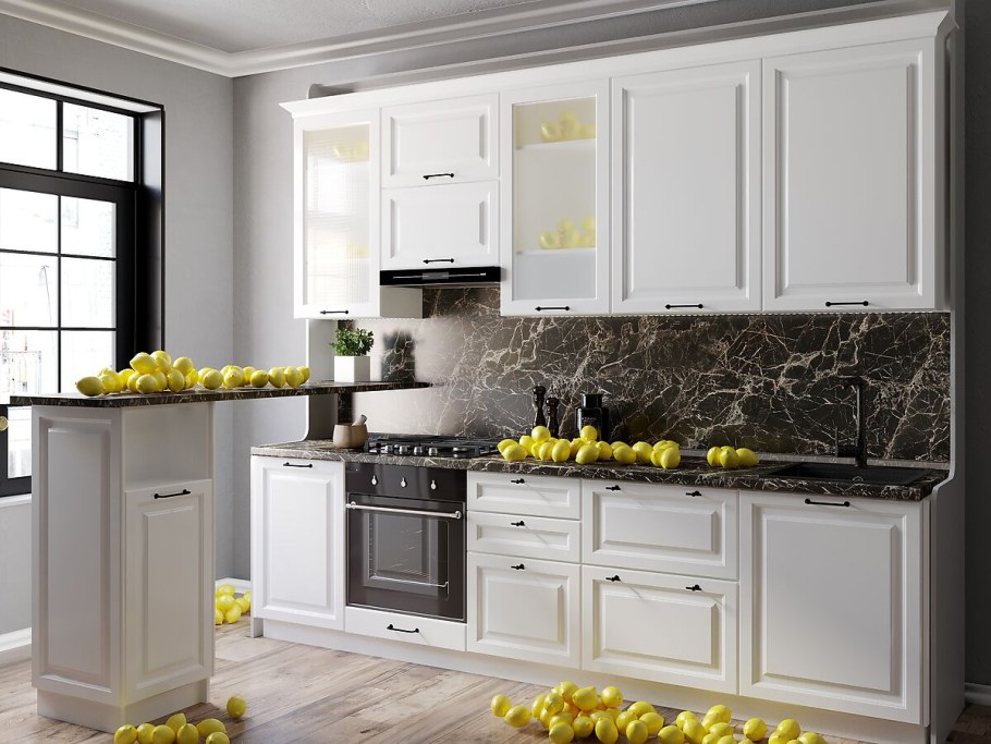 Кухня Прага Сурская мебель белое дерево