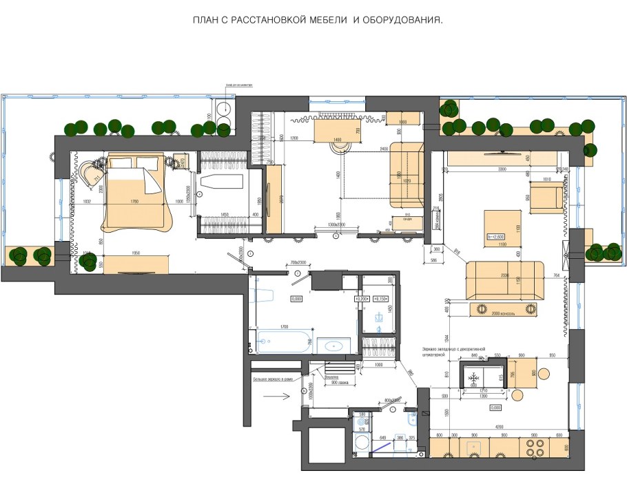 Расстановка мебели в гостиной