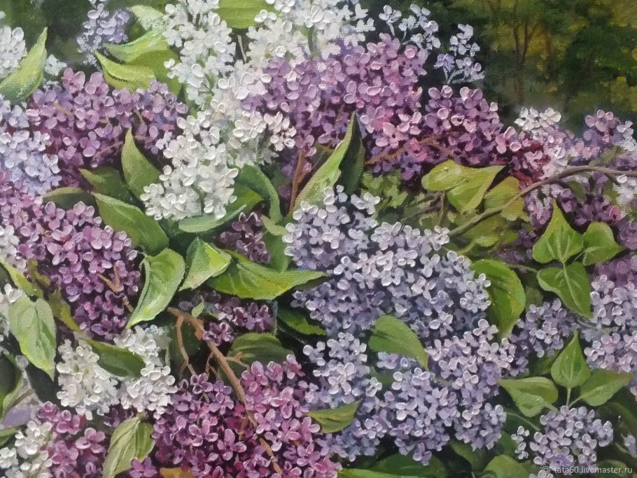 Кайма из сирени живопись