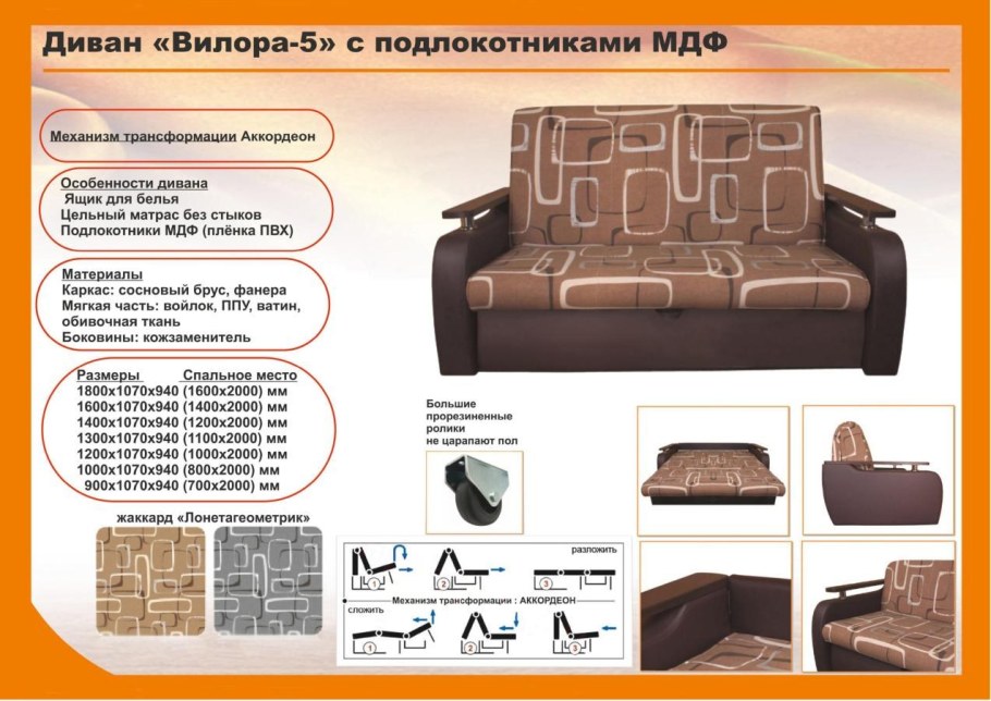 Механизм трансформации дивана МТ-3- 234