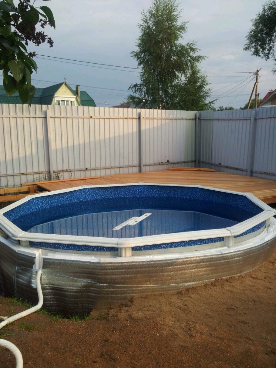 Каркасный бассейн в земле