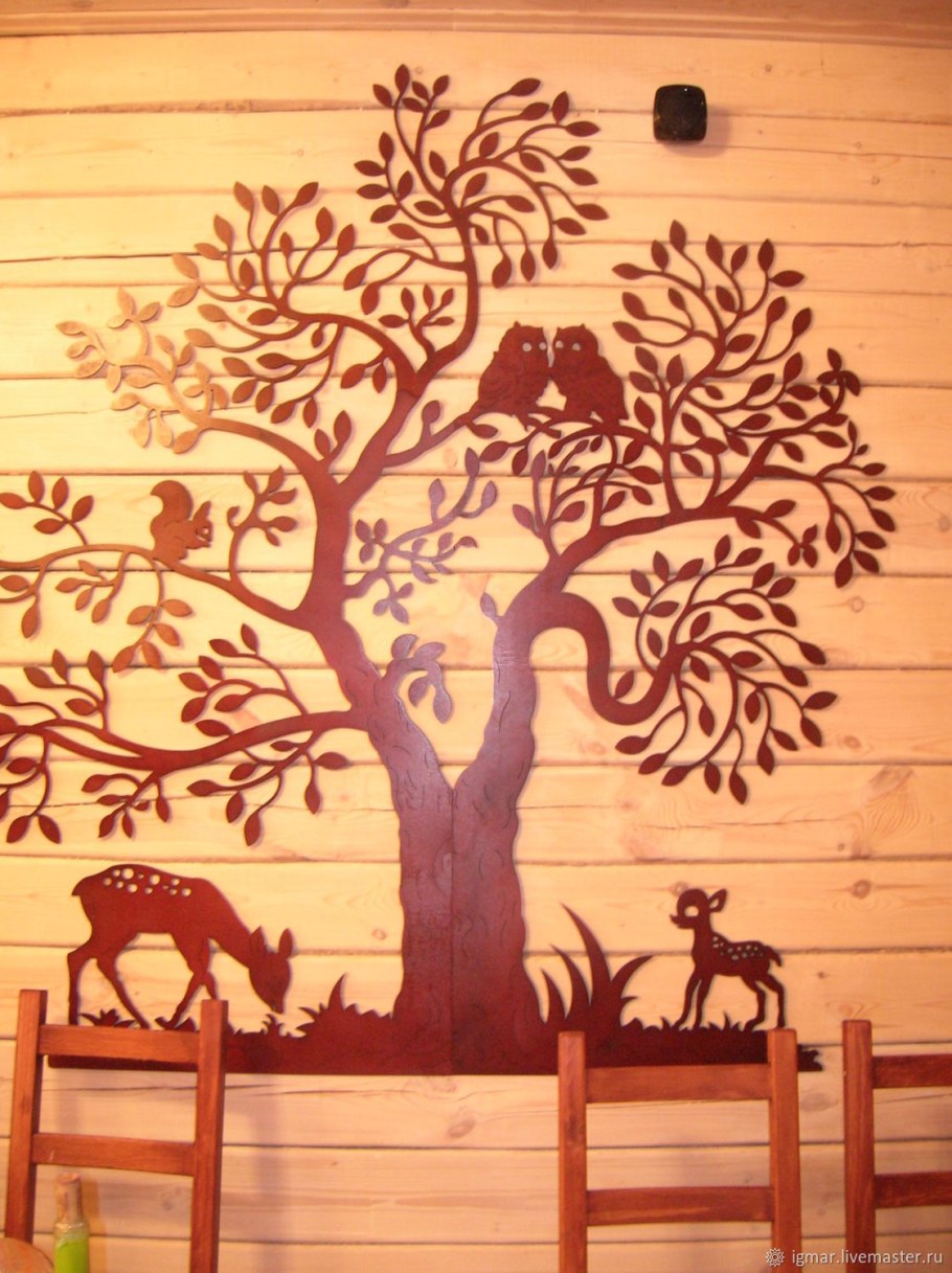 Аппликация на стену дерево