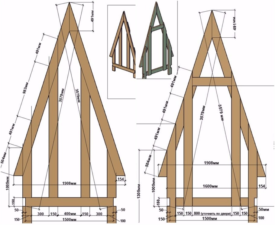 Чертеж дачный туалет Теремок