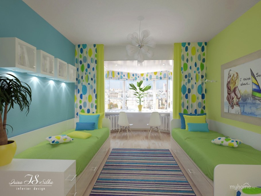 Комната для двоих разнополых детей 12 кв.м