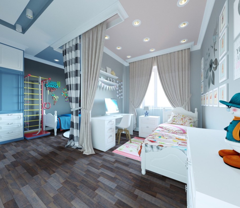 Детская комната для двоих разнополых икеа